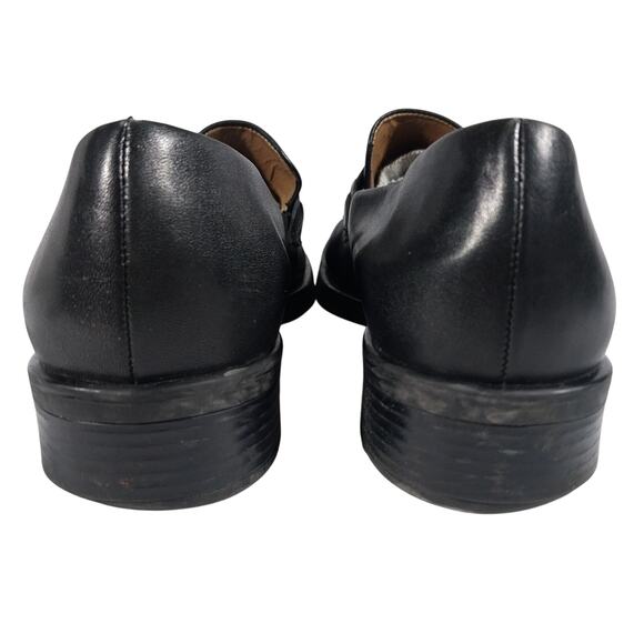 NATURALIZER! BLACK GENUINE LEATHER CLASSIC FRONT INSET HEELED LOAFERS! SZ 7.5M - Picture 8 of 10